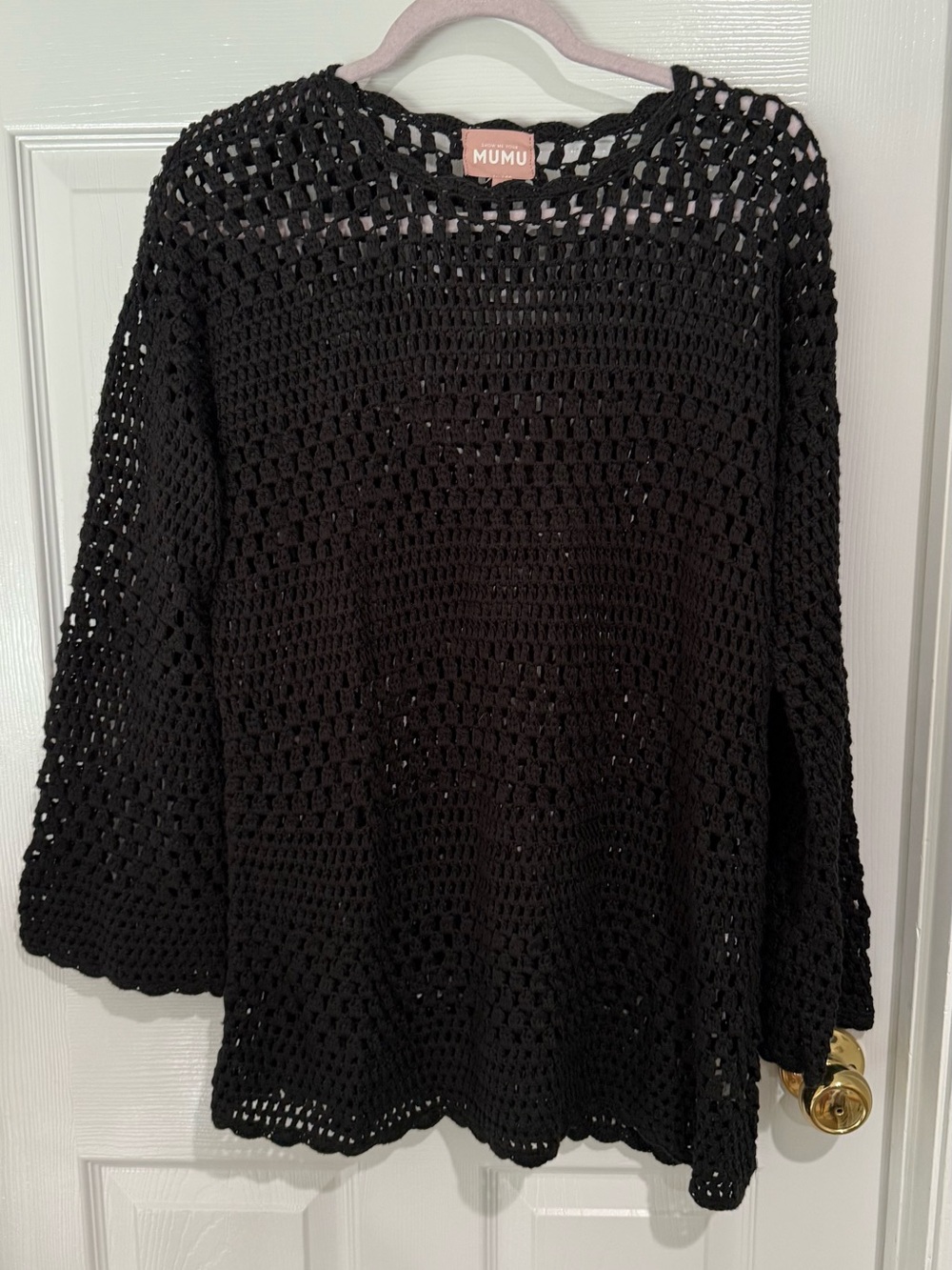 Show Me Your MuMu Black Crochet Open-Weave Sweater